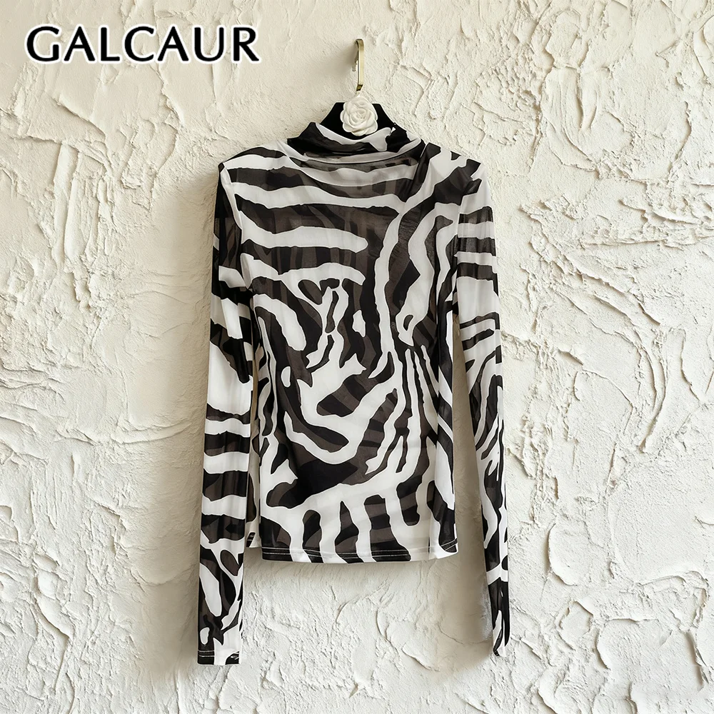 

GALCAUR однотонная футболка с принтом, женская водолазка с длинным рукавом, свободная уличная одежда, базовые женские футболки, осенняя мода, новинка