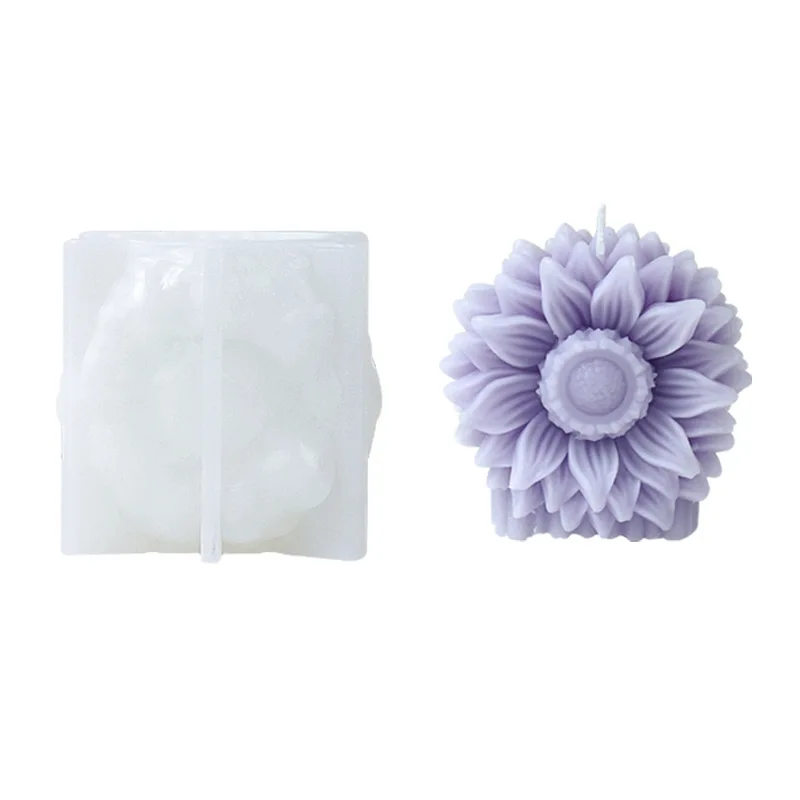 New Sunflower Flower Aromatherapy Candle Silicone MoldDIYFamily Decoration Hand Gift Candle Grinding Tool