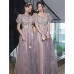 Romantic A-Line Queen of Sparkles Clothing Sweetheart Neck Elegant Bridesmaid Wedding Tulle Prom Dress Women