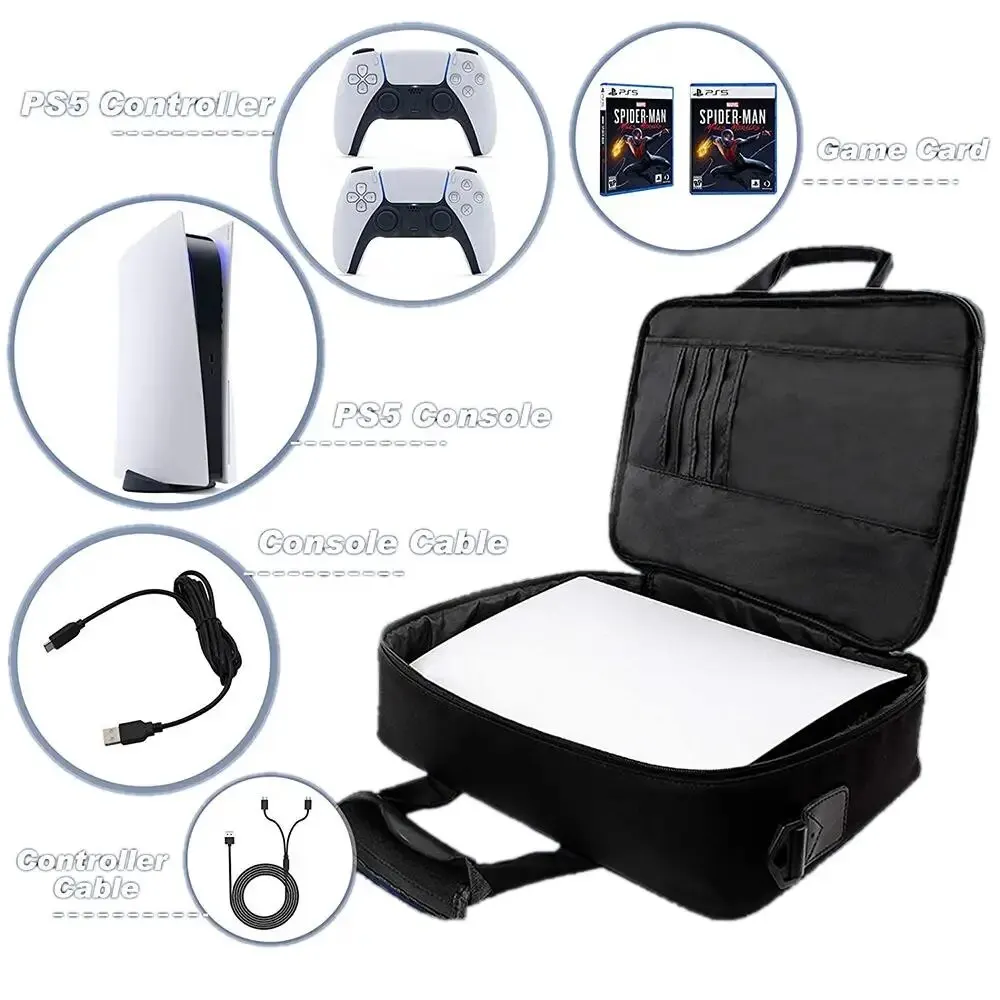 Carry Bag Zippers Handbag Compatible For Ps5 Game Console Protective Suitcase Travel Carrying Case