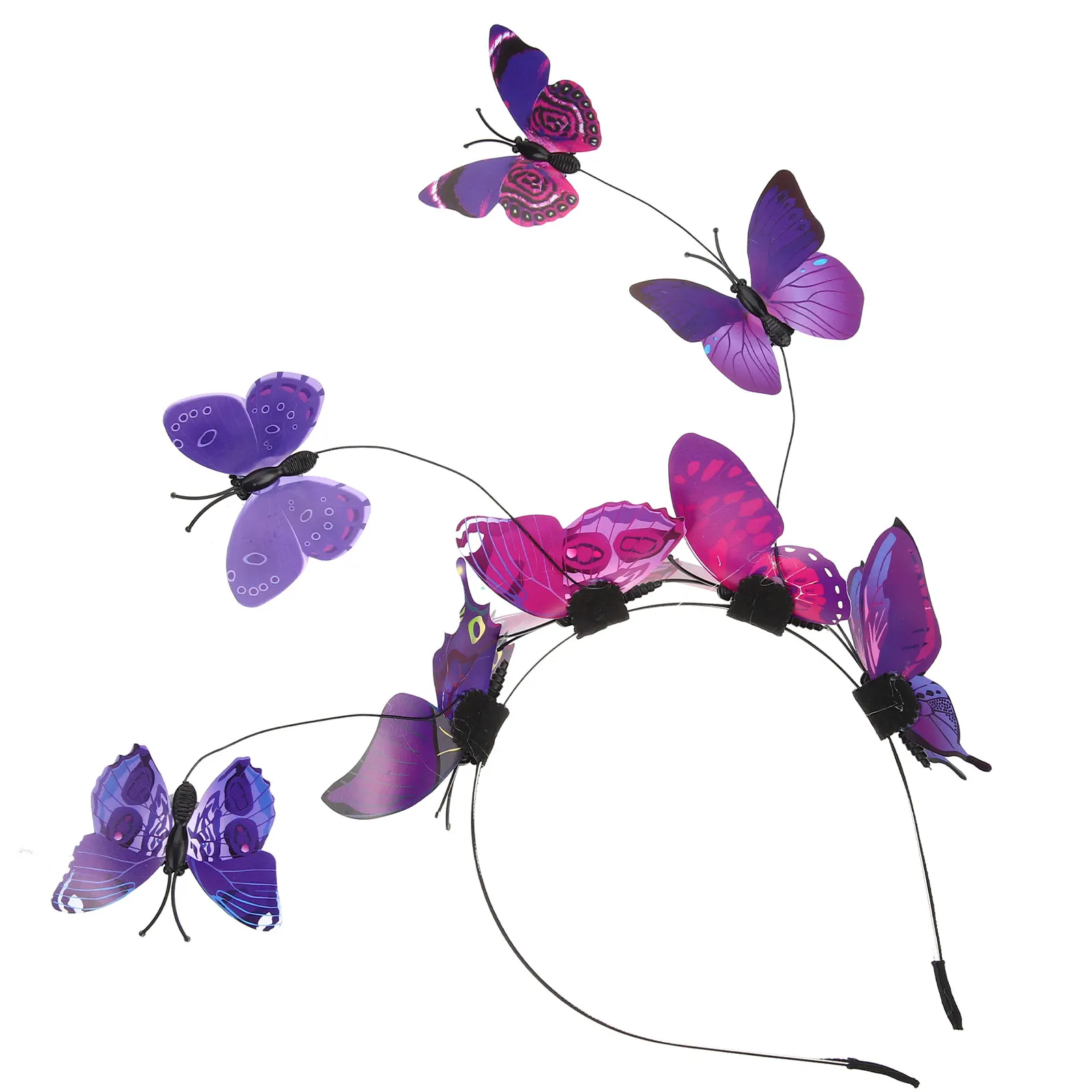 

Butterfly Headband Accessory Tea Party Fascinators Purple Color Women Party Wedding Banquet Photo Prop Durable Use Hair Hoop