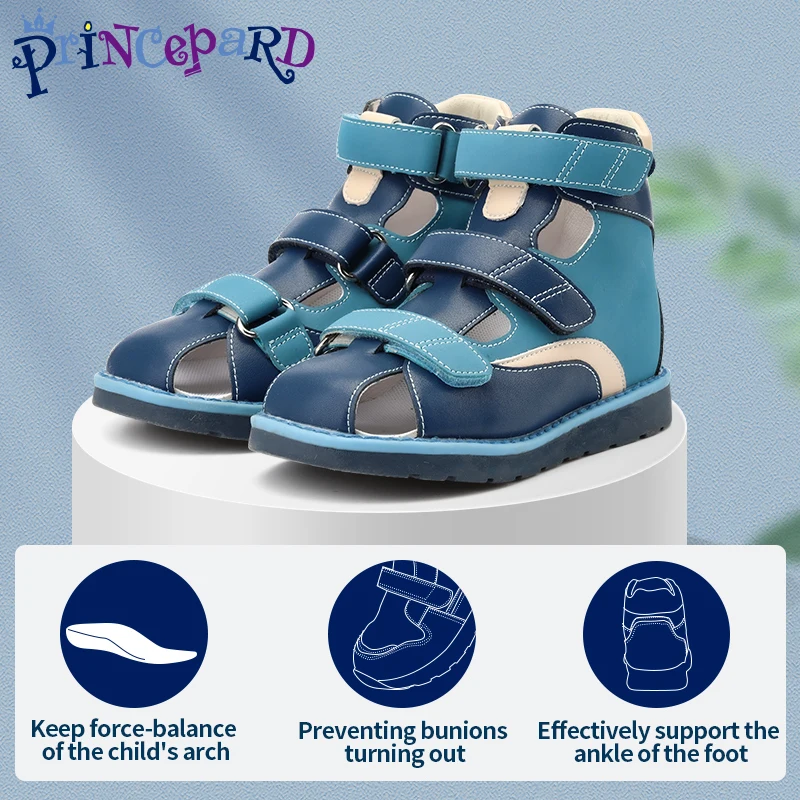 

High-Top Orthotic Kids Shoes Princepard AFO Closed-Toe Sandals for Girls Boys Summer 2022,Club Foot Arch Support EU Size 26-31