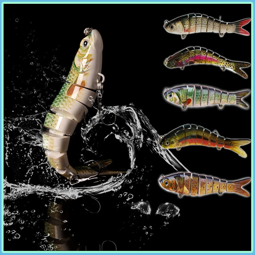 

1pc Fishing 8-segment Metal Hook Swivel Bait Fishing Artificial Biomimetic 26g Luya Hard Lure Fishing Tackle Tool Accessories