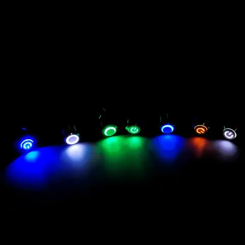 12 mm vattentät metall tryckknappsbrytare 3V 5V 6V 12V 24V 36V 48V 220V LED-ljus momentant låsande bilmotor PC strömbrytare 10 best sales knapplampa - №9
