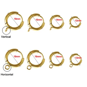 Edelstahl -Ohrring -Haken mit Schleife, goldener Umarmung, Rundohrposten, offener Sprungring, DIY -Schmuck, die Komponenten durchführen, 10pcs 6 Hauptverkaufsohrring -ANZOL Edelstahl - №6