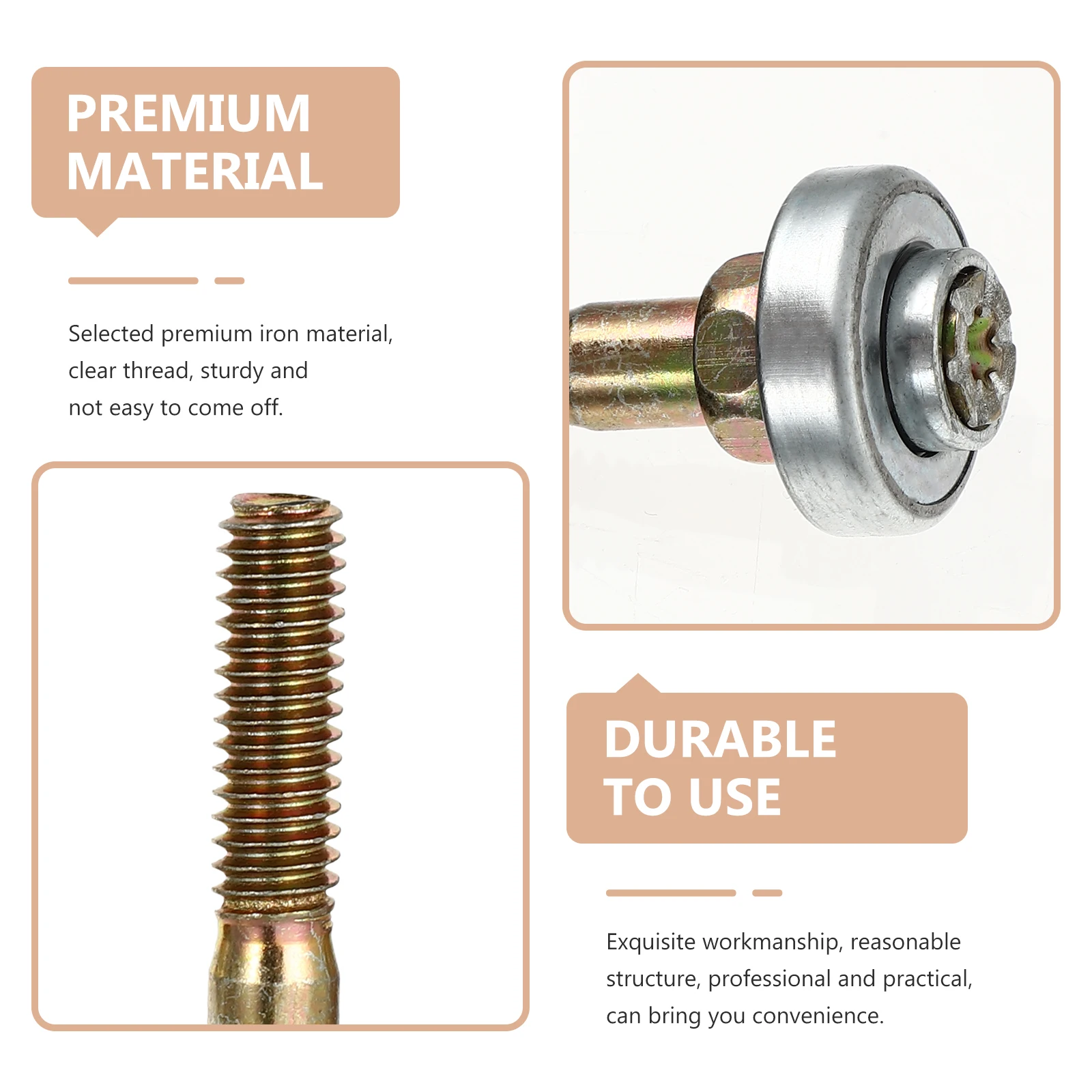 

4pcs Rocking Bearing Replacement M8X45Mm Furniture Hardware Connecting Piece Glider Parts Iron Thread Screws Rocking Chair