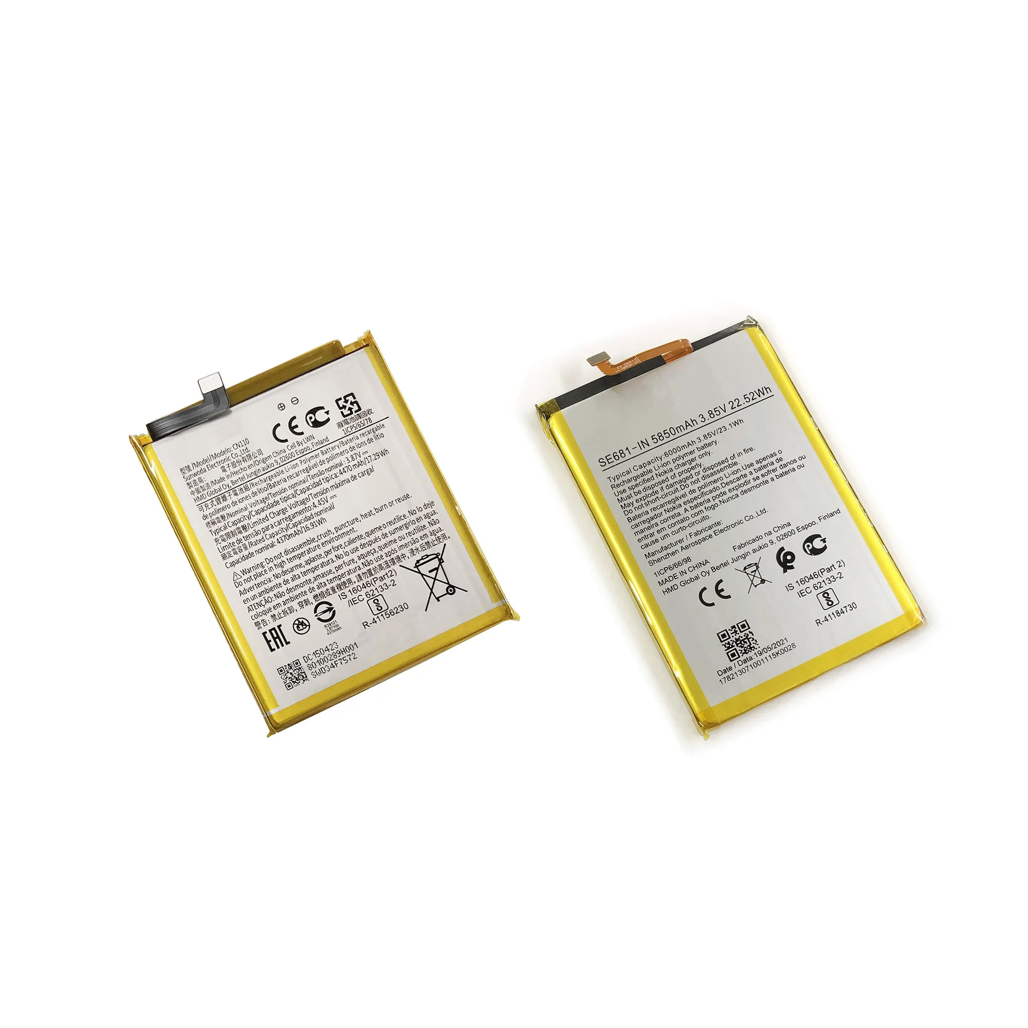 LPN387450 CN110 Phone Battery SE681 For Nokia X10 X20 Battery N910 XR20 C30 Batteries polymer part