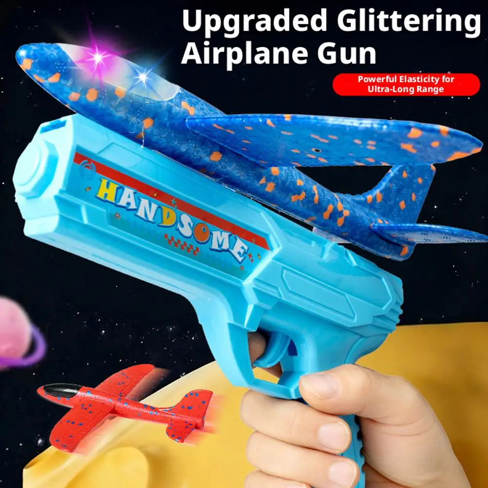 Catapult Airplane Gun Toy Foam Glider Launcher One Click Ejection Shooting Outdoor Sport Game Kids Boys Birthday Gifts 2026