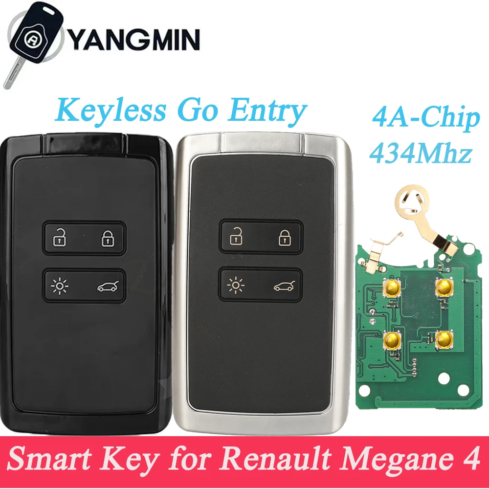 

4BTN Smart Remote Key 434mhz Hitag AES 4A pcf7953M for Renault Megane 4 Talisman Kadjar Espace 5 Keyless Go Entry key shell