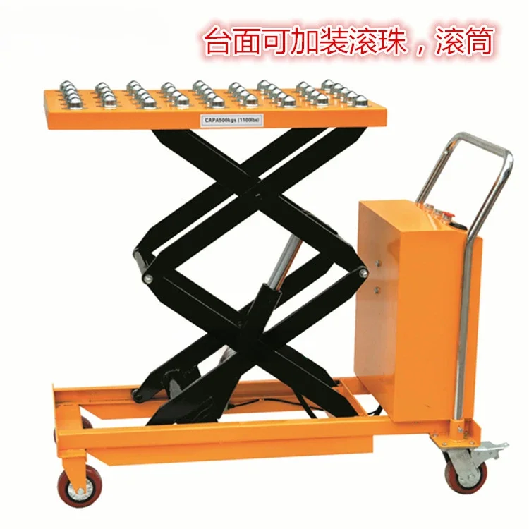 PTS350A Manual platform truck with roller 350kg 1.3 meters countertop sliding ball hydraulic lifting trolley