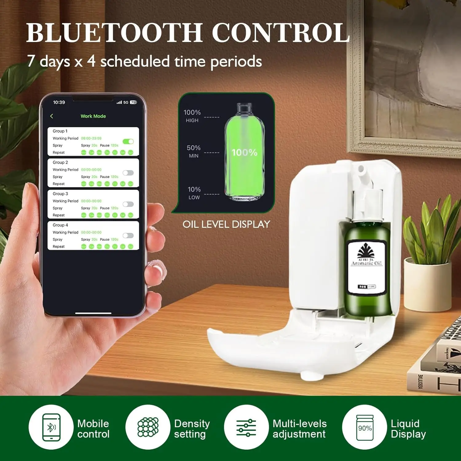 Scent Air Machine for Home 1000 Sq. Ft Coverage Waterless Essential Oil Diffuser with Cold Air Diffusion Tech Fragrance Diffuser