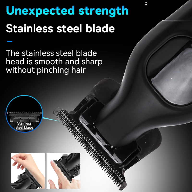 Kemei 1681 آلة قص الشعر المهنية السعر المنخفض مشابك الشعر المنزلية الحلاق اللاسلكية قابل للتعديل مشط قابلة للشحن الشعر المتقلب