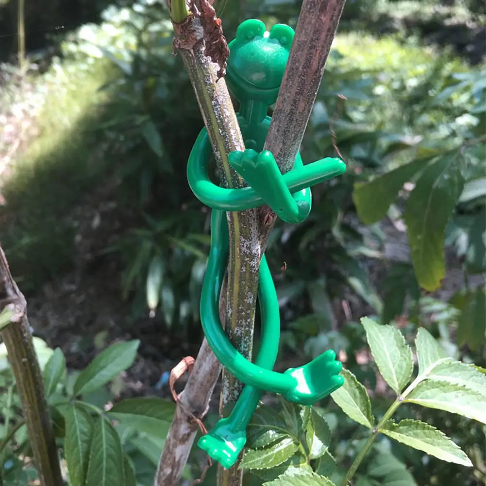 

Versatile Plant Support Frog-shaped Garden Tie Whimsical Frog Plant Ties 10 Reusable Bendable Cable Ties for Garden Enthusiasts