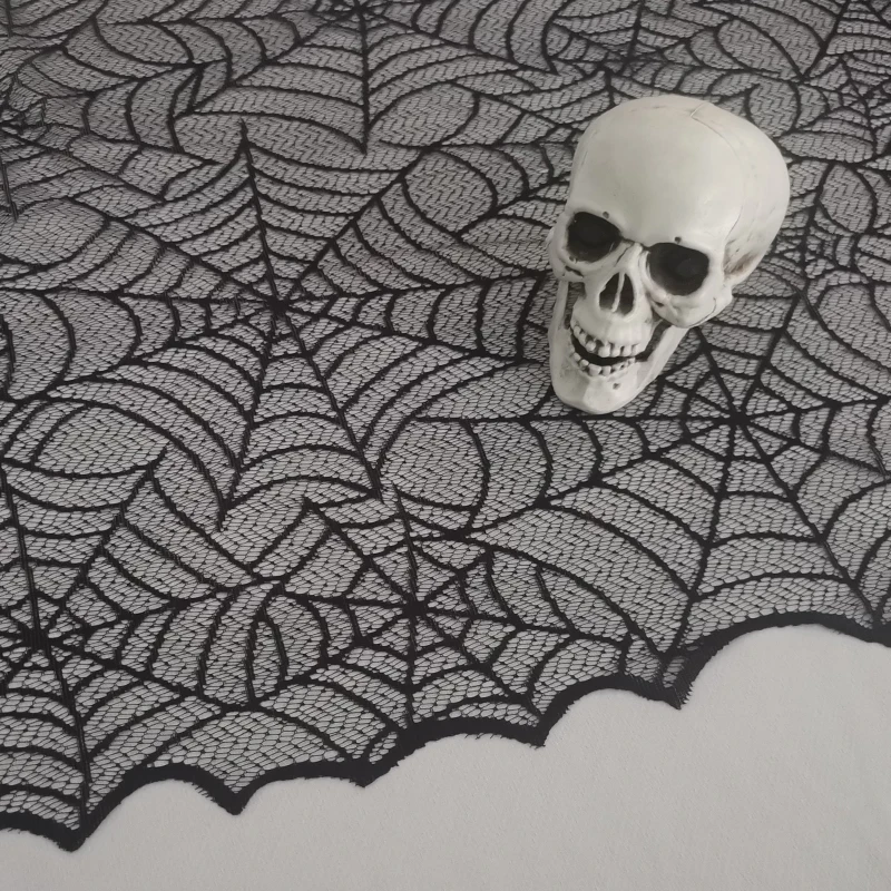 178x178cm Halloween Round Table Runner Spider Web Home Tablecloth Decorated Table Horror For The Holiday