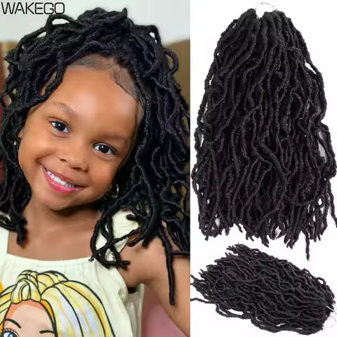 14” Short Soft New Faux Locs Crochet Hair for Women Kids Gypsy Locs Wavy Crochet Braids Synthetic Goddess Nu Locs Braiding Hair