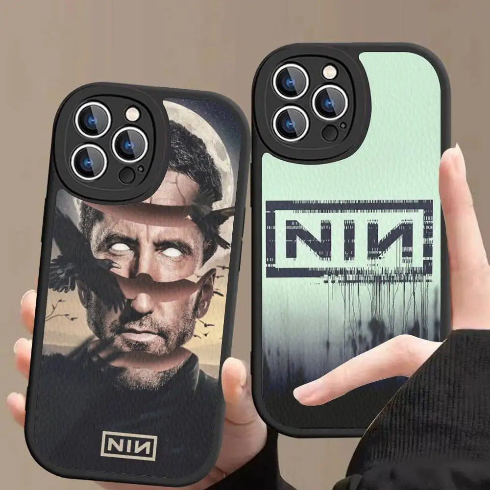 Classic Band Nine I-Inch N-Nails Phone Case For IPhone 16 15 14 13 12 11 Pro Max Plus Mini Leather Cover