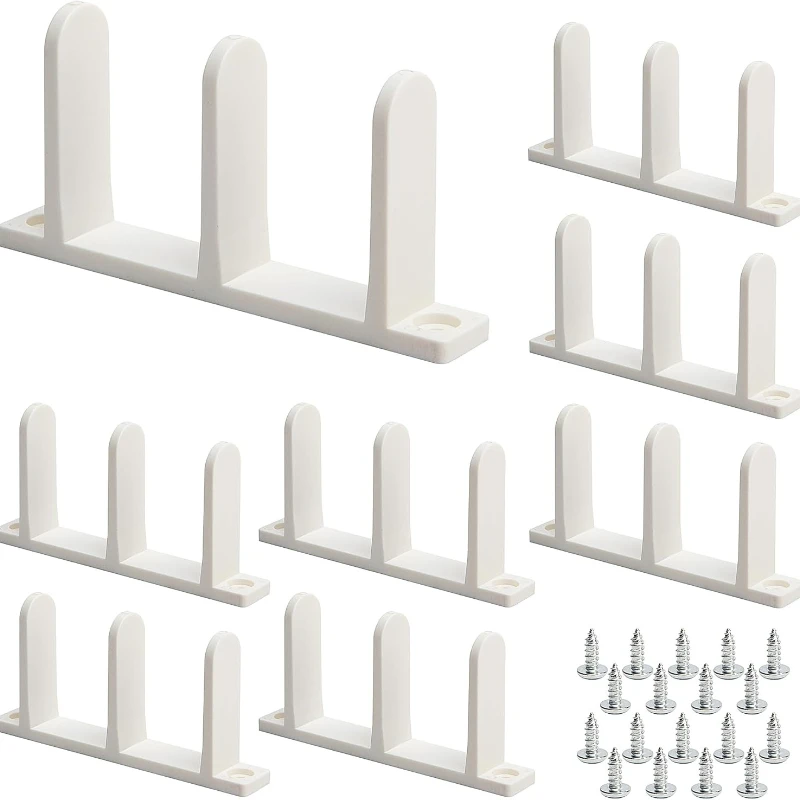 Paquete de 8 guías inferiores universales de puerta corredera ABS, guía de suelo para puerta de armario, deslizadores para suelo de puerta de gabinete de 1-3/8 "de espesor con tornillos