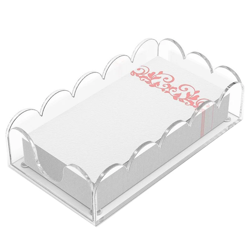 

BMBY-Clear Acrylic Guest Towel Holder Tray-Elegant Design For Bathroom, Kitchen, Hotel Events