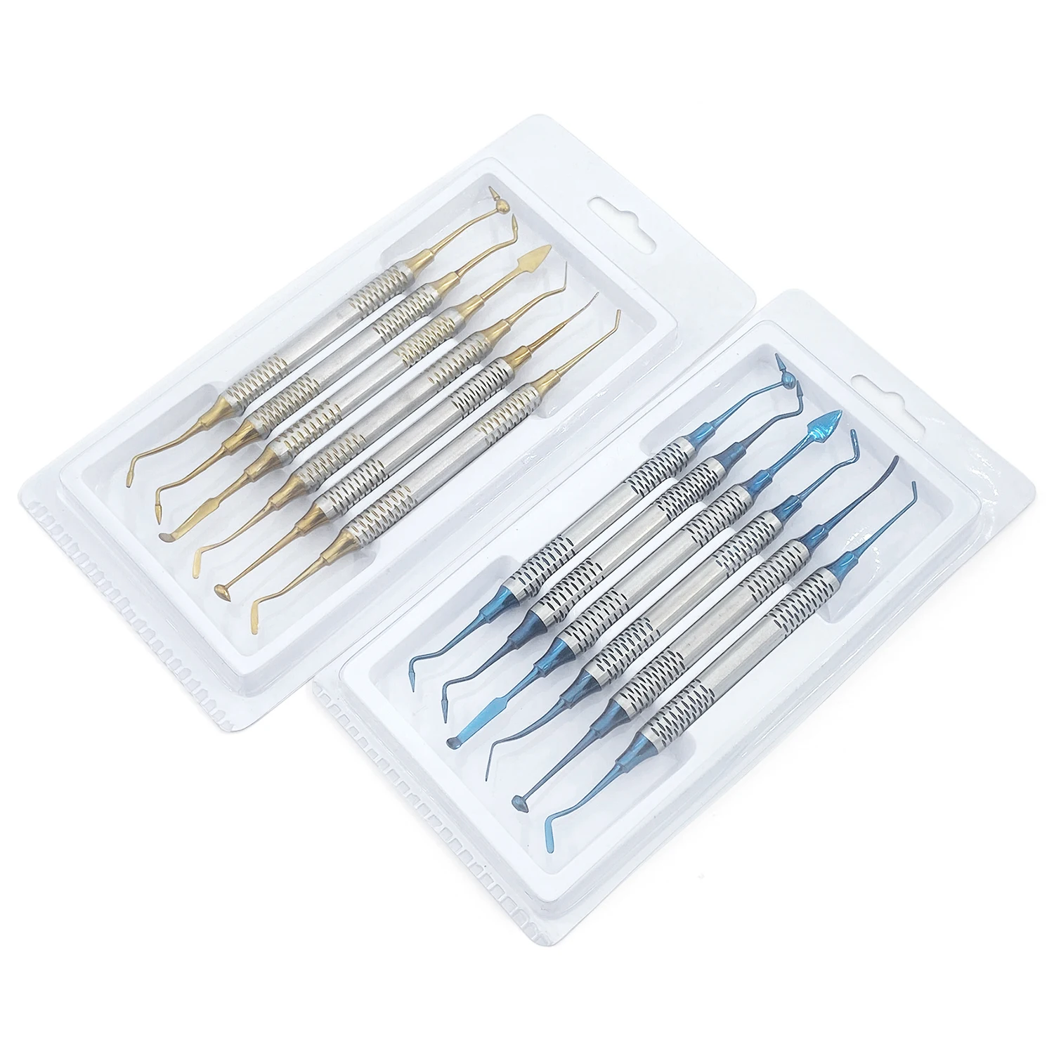 6 Pcs/Set Dental Composite Resin Filled Spatula Titanium Plated Tip Resin Filled Restorative Tools Instruments Dental elevators