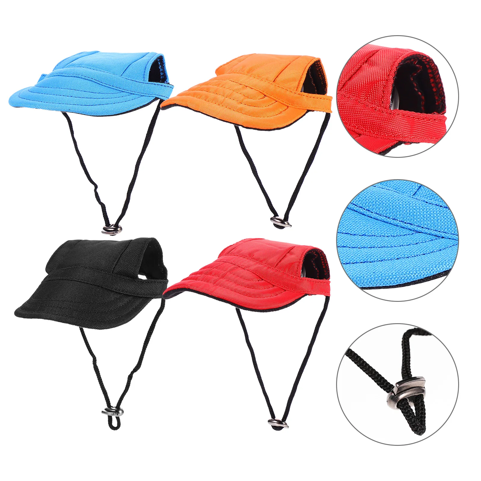 

4Pcs Dog Hat Puppy Baseball Cap Adjustable Outdoor Sun Protection Visor for Cats and Dogs Soft Moisture Absorbing Fabric