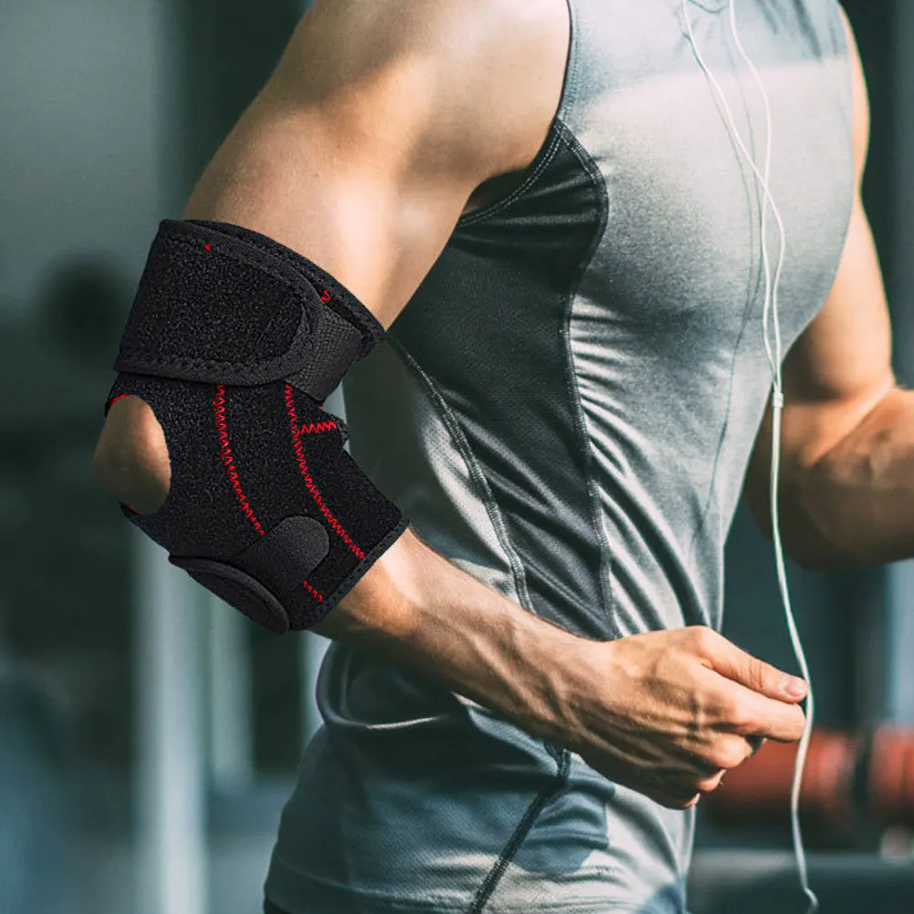 

Sports Elbow Protector Adjustable Compression Sleeve For Pain Relief Injury Support Breathable Arm Guard Running Cycling