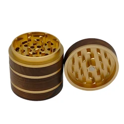 63mm Herbal Tobacco Grinder Smoke Herb 4 layer Walnut head Aluminum alloy Grinders Spice Mill Cigarette Accessories