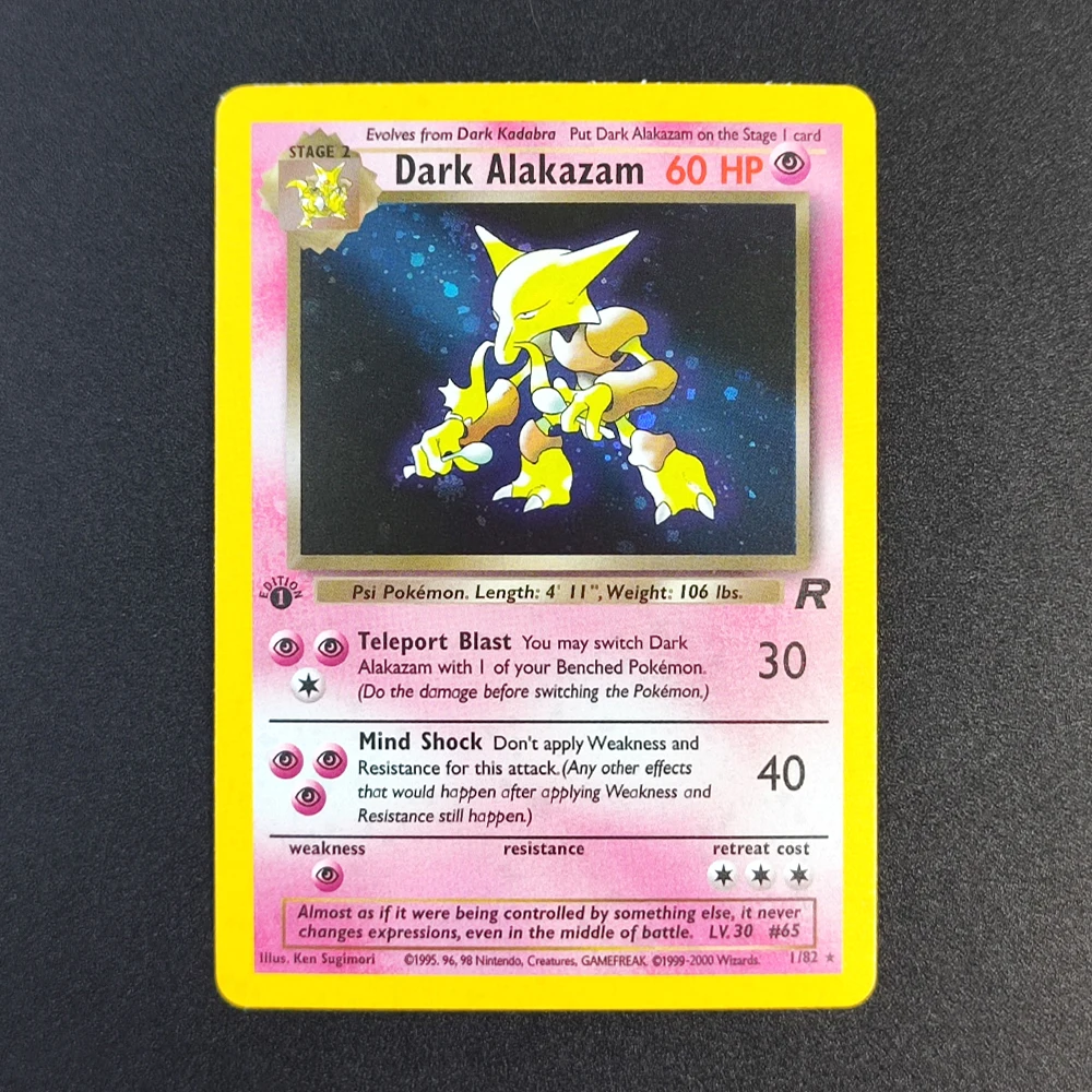 Pokemon Team Rocket 1a edición tarjetas de colección en inglés Dark Blastoise Dragonite Raichu Gyarados tarjetas de juego individuales hechas a mano