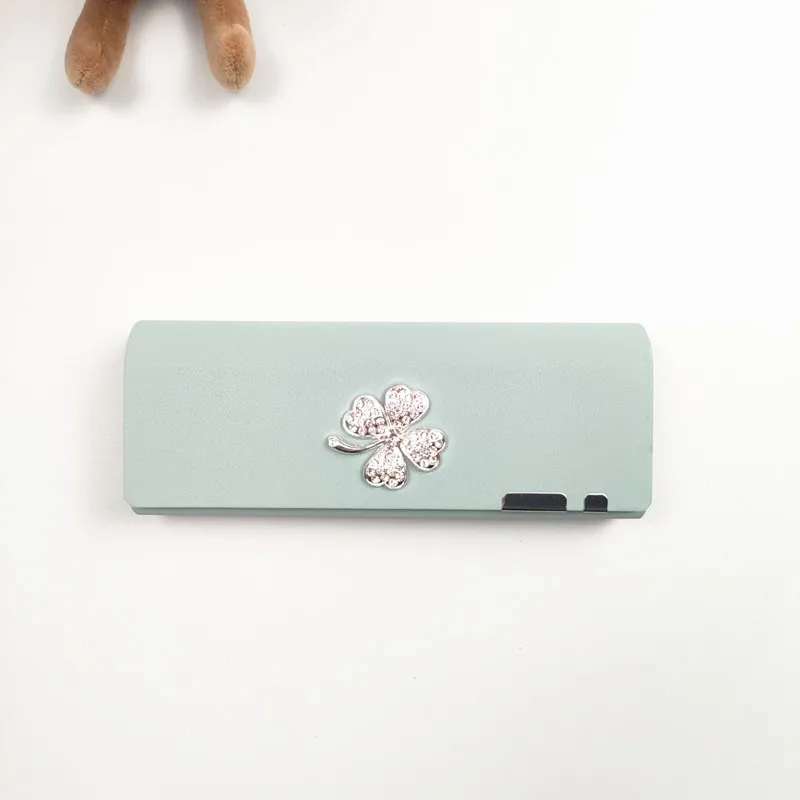 مجموعة مع الماس نظارات صندوق المحمولة مكافحة الإجهاد بولي Sunglasses النظارات الشمسية صندوق تخزين النظارات اكسسوارات النظارات النساء طالب B2