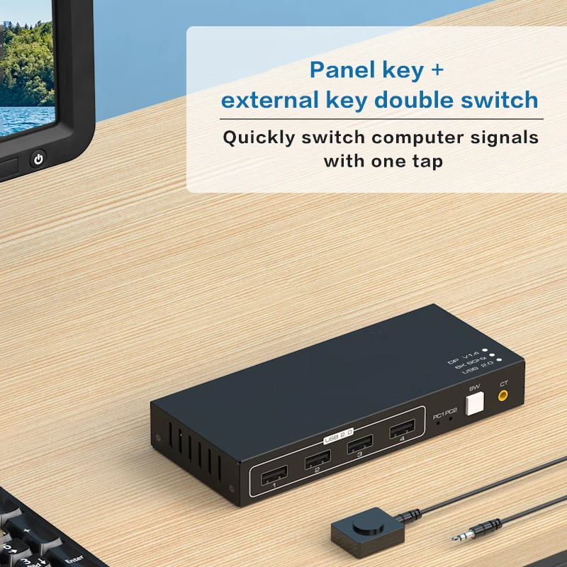 Displayport-interruptor do kvm, dp 8k, usb, kvm, 2 em 1 para fora, entrada misturada, dp, dp, 2 porto, 8k, 60hz, 4k, 120hz, para pc, laptop