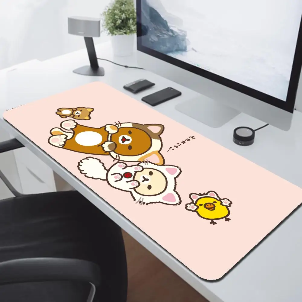 لوحة ماوس كبيرة من Rilakkuma-es للاعبين ، لوحة الماوس ، ملحقات المكتب ، ألعاب خزانة الكمبيوتر ، حصيرة مكتبية ، مكاتب الكمبيوتر ، حصائر ألعاب لوحة المفاتيح ، XXL