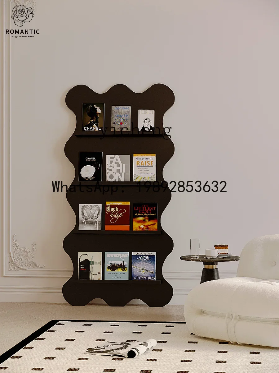a207 Household Floor Multi-Layer Solid Wood Bookshelf Office Simple Movable Magazine Shelf