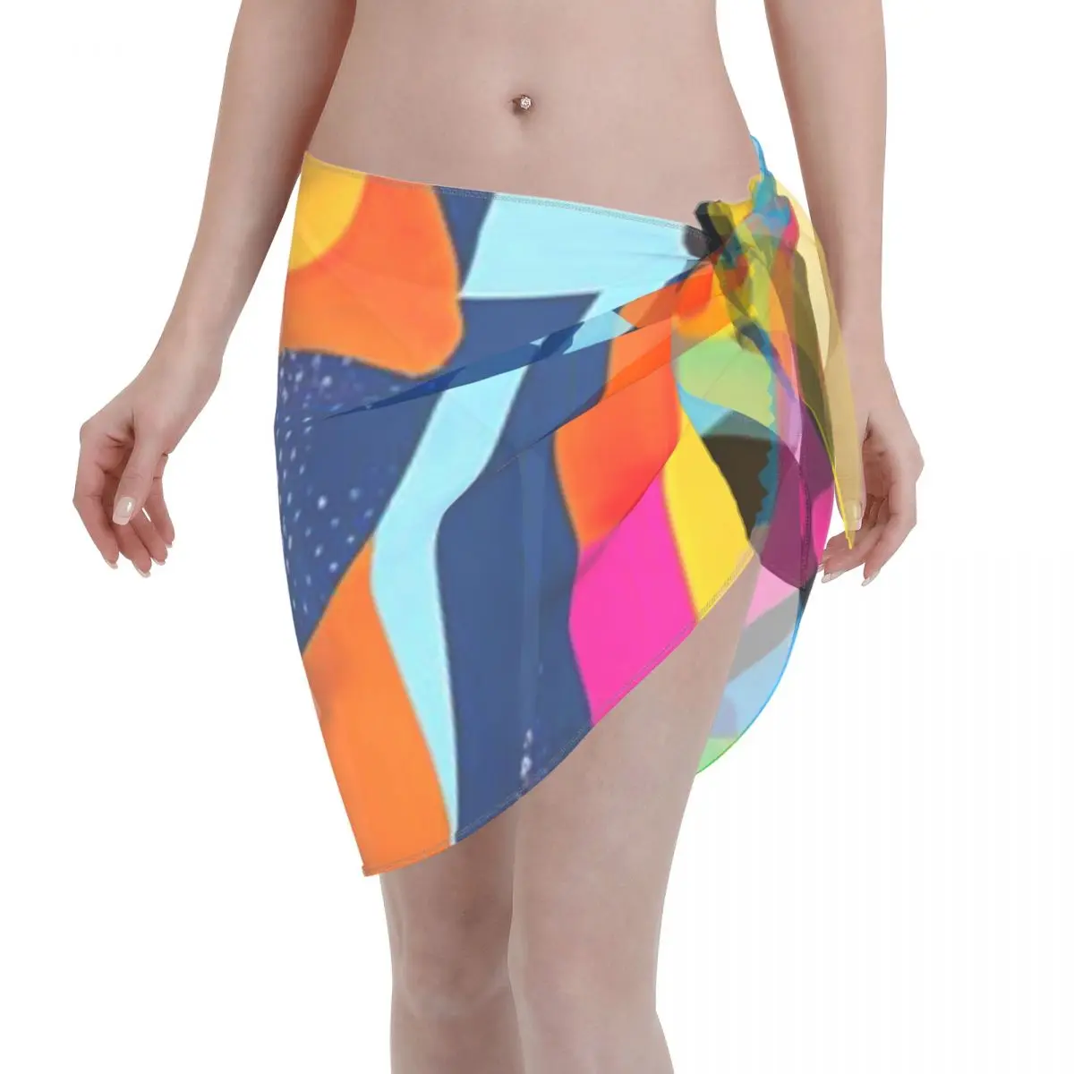 Promoção: Saia de Praia Feminina Vibrante com Estampa Abstrata de Retrato de Cão, Estilo Toalha de Praia para Compras em Cidades Costeiras