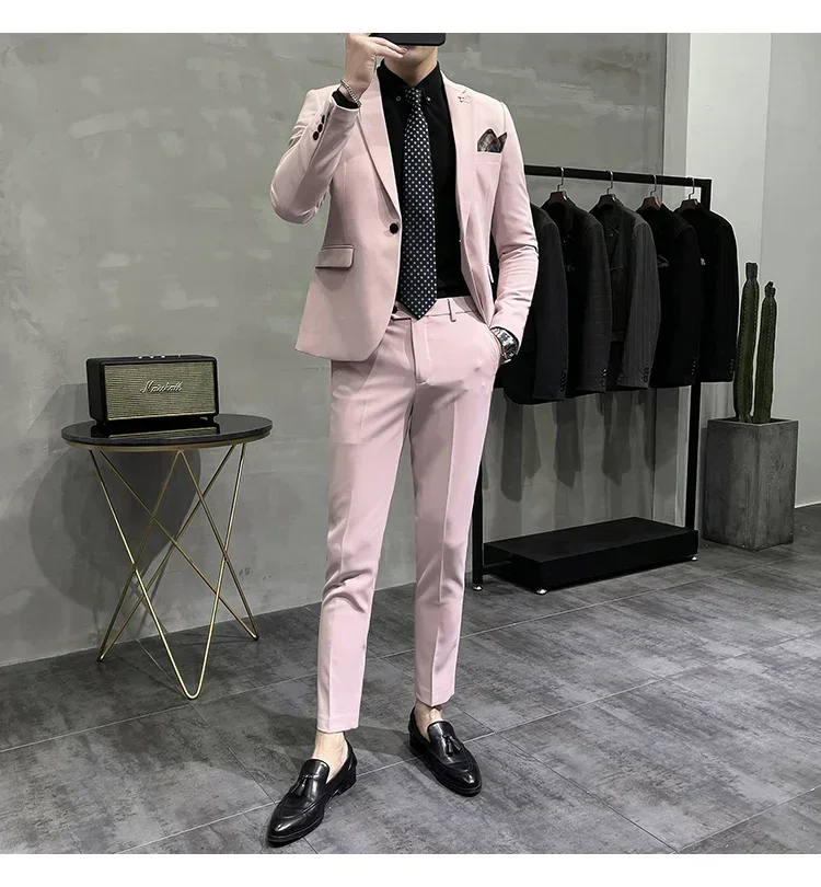 

3134 Casual Spring and Summer Suit Men's Slim Business Formal Wear Groom