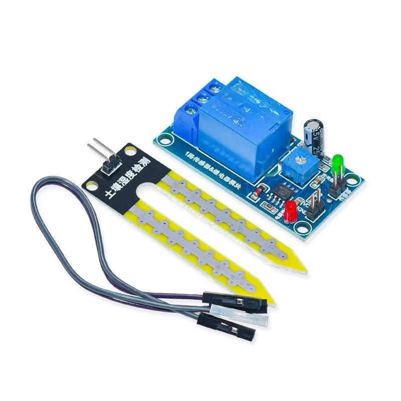 2pcs 5V 12V Soil Moisture Sensor Relay Module Automatic Watering Switch Low Humidity Trigger for Arduino DIY Plant