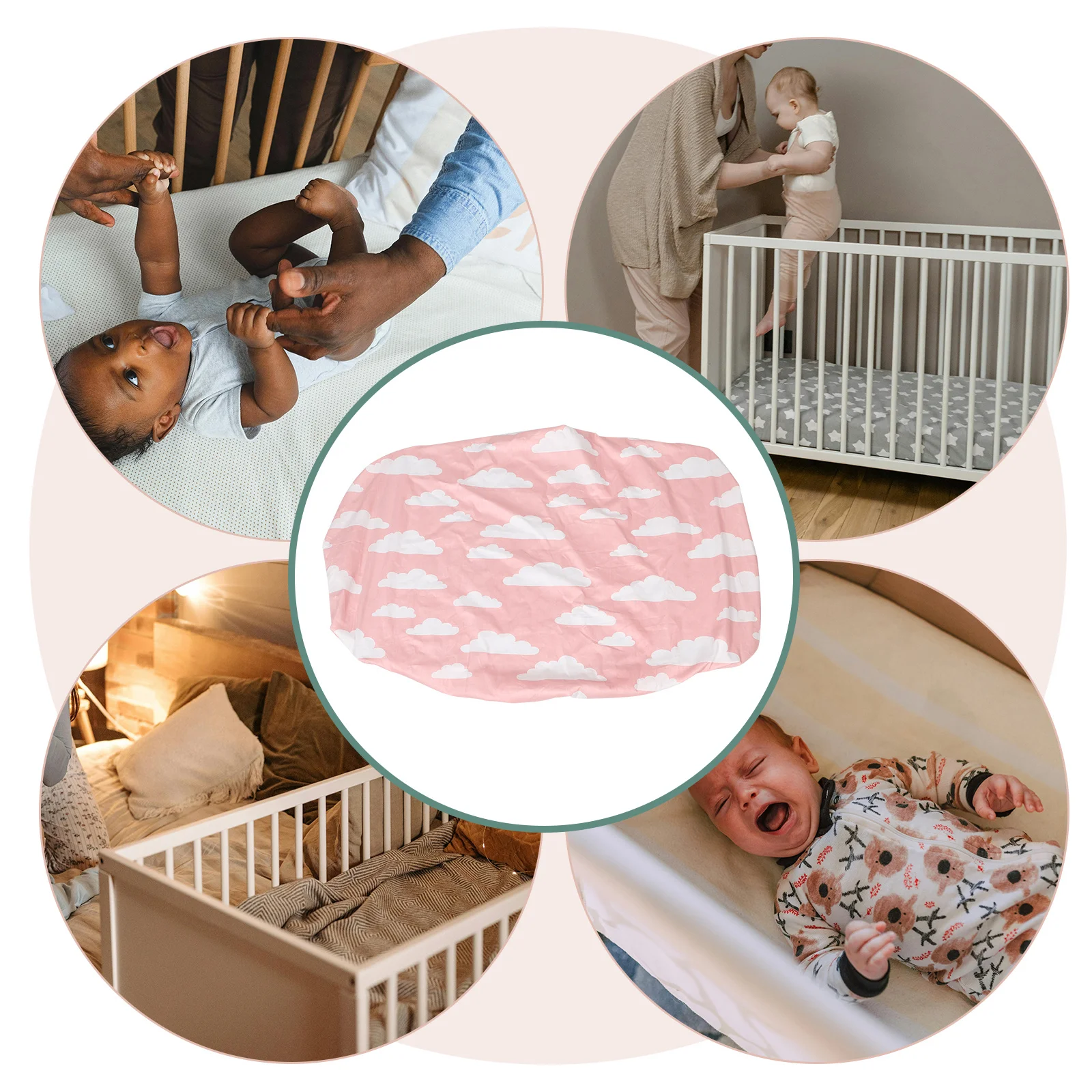 ملاءة سرير قطنية ناعمة قابلة للتنفس، تصميم لطيف مطبوع لا يسبب الحساسية لسرير الأطفال الرضع القابل لإعادة الاستخدام #1