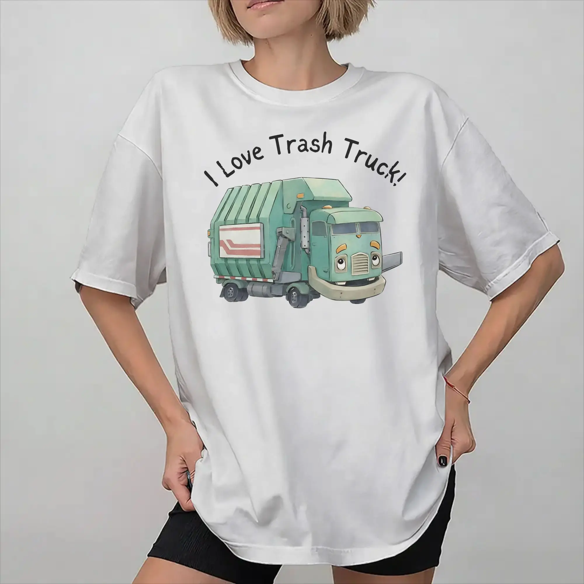 Trash Truck anime Tee Shirt for Men Women Graphic Printing T Shirts  Cotton Clothes