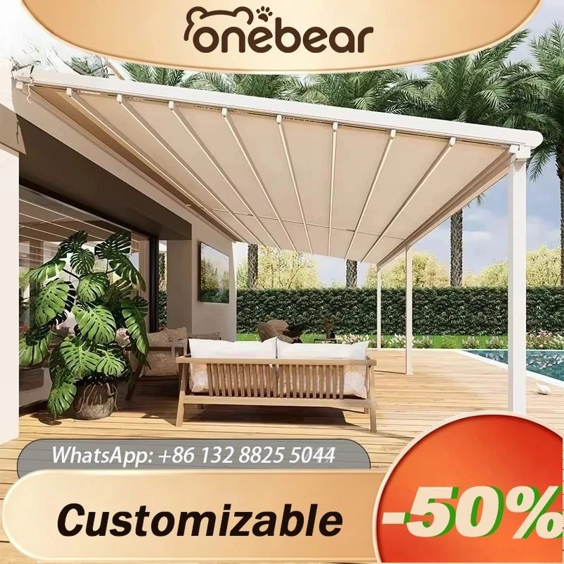 Any Size Custom Modern New Motorized Retractable Folding Roof Pergola Rainproof Canopy Quick Easy Assembly For Patio