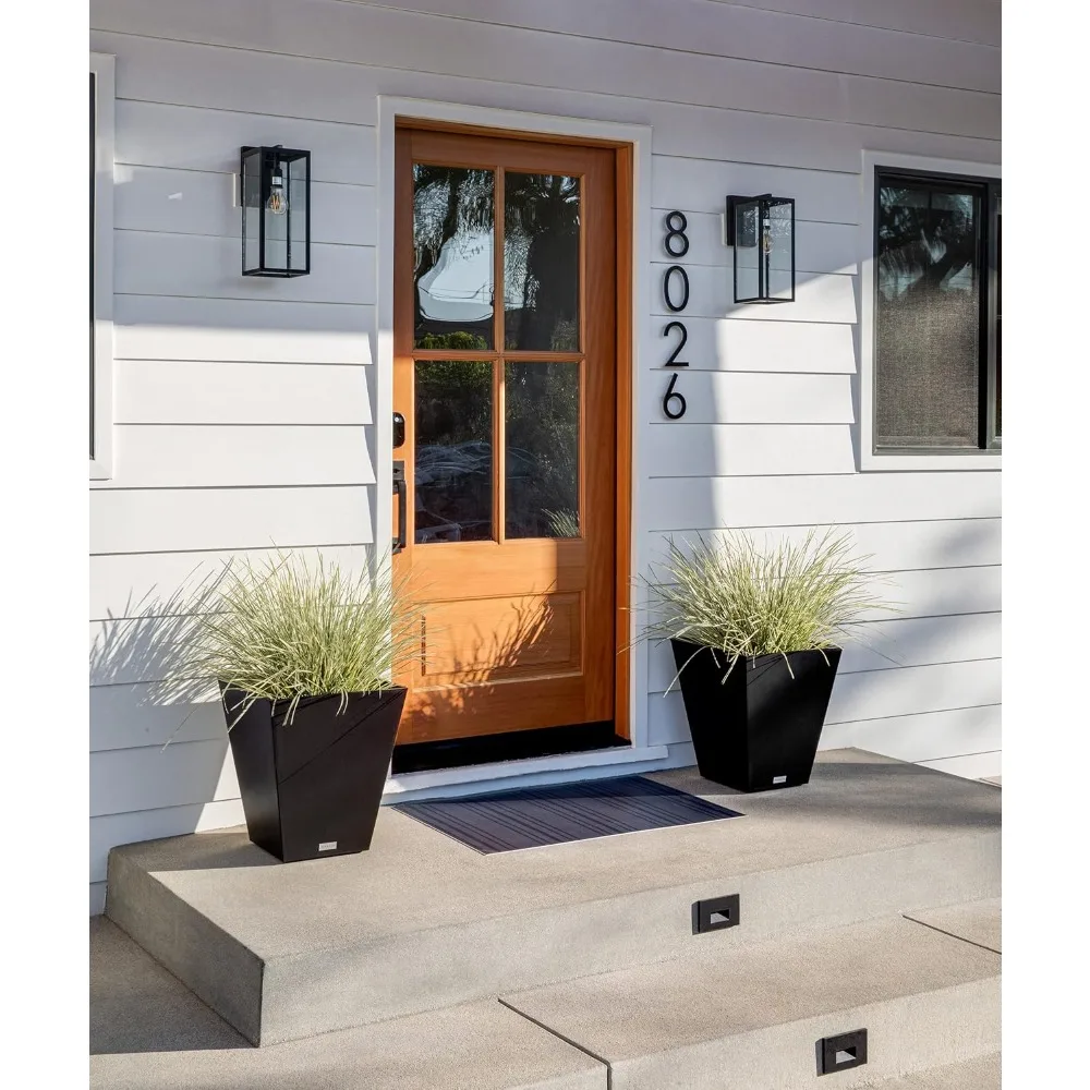 

Pure Series Nobleton Plastic Planter - Large Pots for Indoor or Outdoor Porch/Patio | Durable All-Weather Use