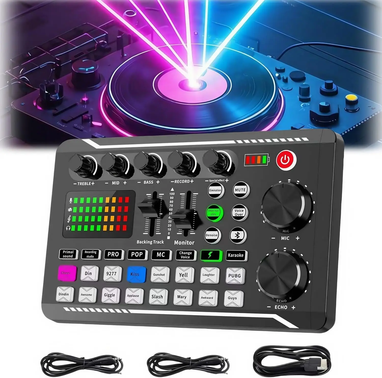 Professional Live Sound Card Live Broadcast Equipment DJ Device  with Microphone Set Games Music Recording Live Streaming Device