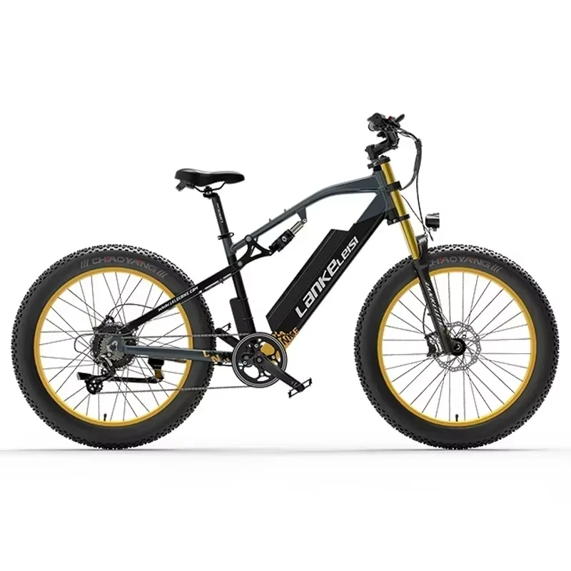 Electric Bike LANKELEISI RV700 2000W High power motor 48V16AH  Electric Bicycles 26 inch Fat Tire Full Suspension Off-Road ebike