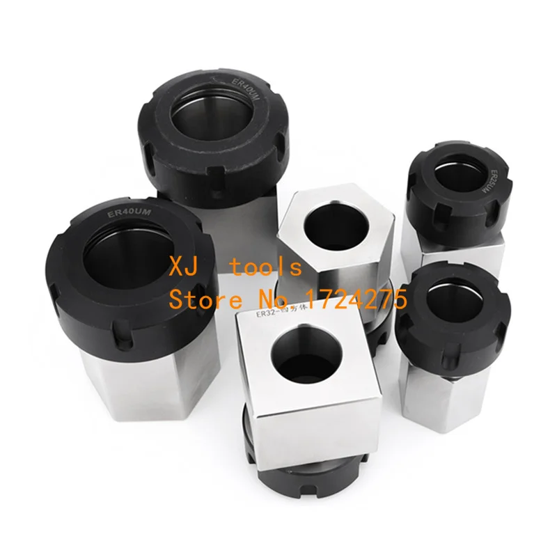 High quality Square ER25 ER32 ER40 Block Hard Steel Hex ER Collet Chuck Seat For CNC Lathe Engraving Cutting Machine Tool holder