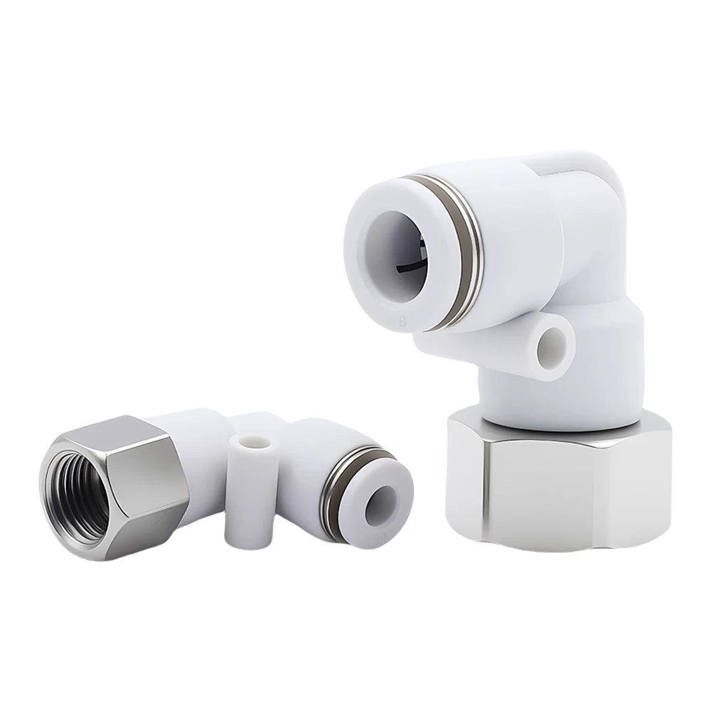PLF Pneumatic Quick Connector PU Tracheal Hose 6 8 10 12mm Internal Thread Elbow Copper Joint 1/8 3/8 1/2 1/4 PLF8-02 8-03 10-04