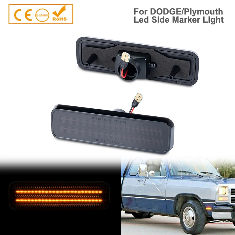 

For 1984-1989 Dodge D100 Front/Rear Side Marker Lights Assembly Unit Driver and Passenger Side | Pair | CH2550101 | 3587436