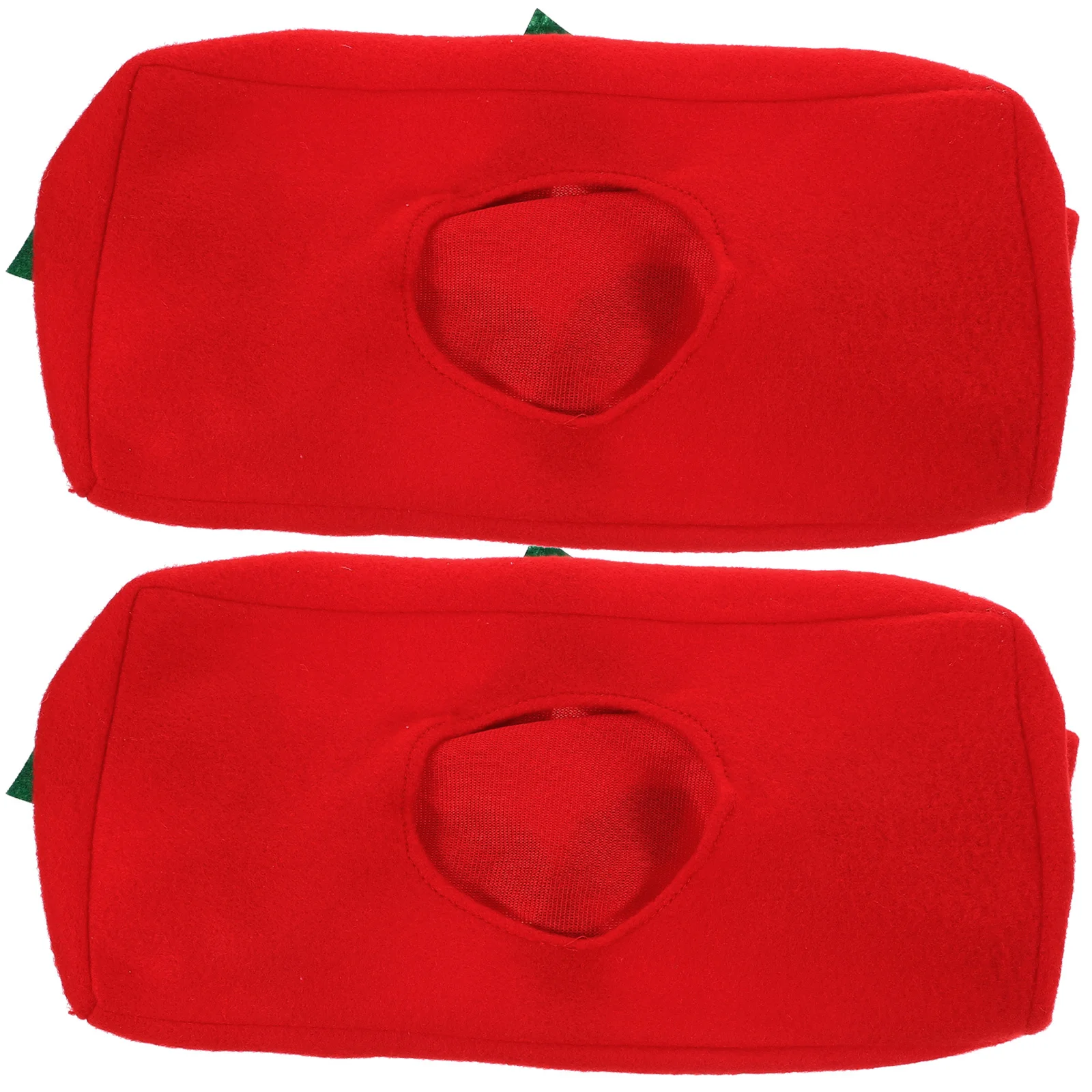 

2 pcs Christmas Style Fabric Napkin Boxes Folding Paper Towel Holders Red Useful Napkin Containers For Home Office Tissue