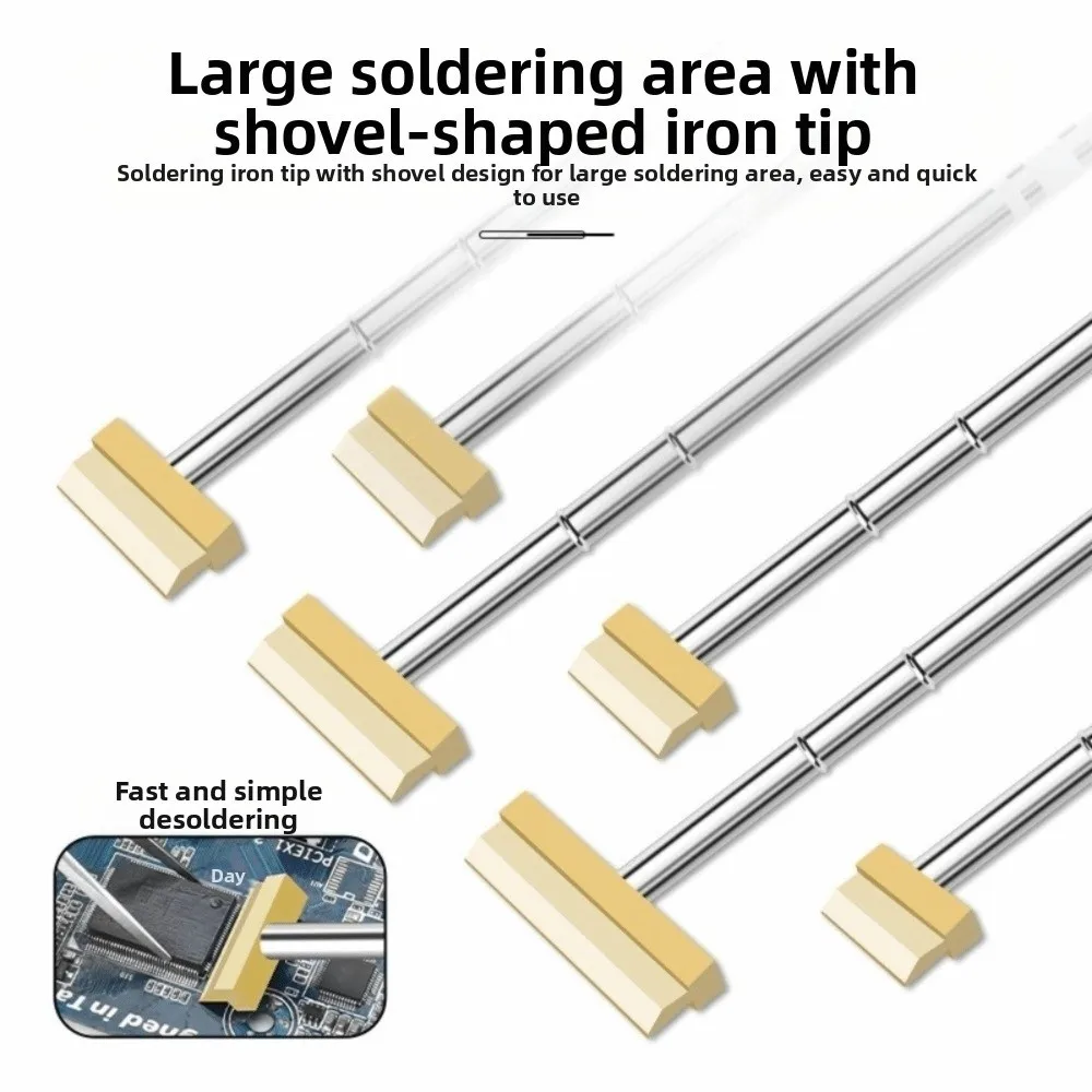 Brass Spade Soldering Iron Tip Shovel Shape Fast Heat Conduction Detachable Soldering Tip Smooth Tinning T12 Spade Tip