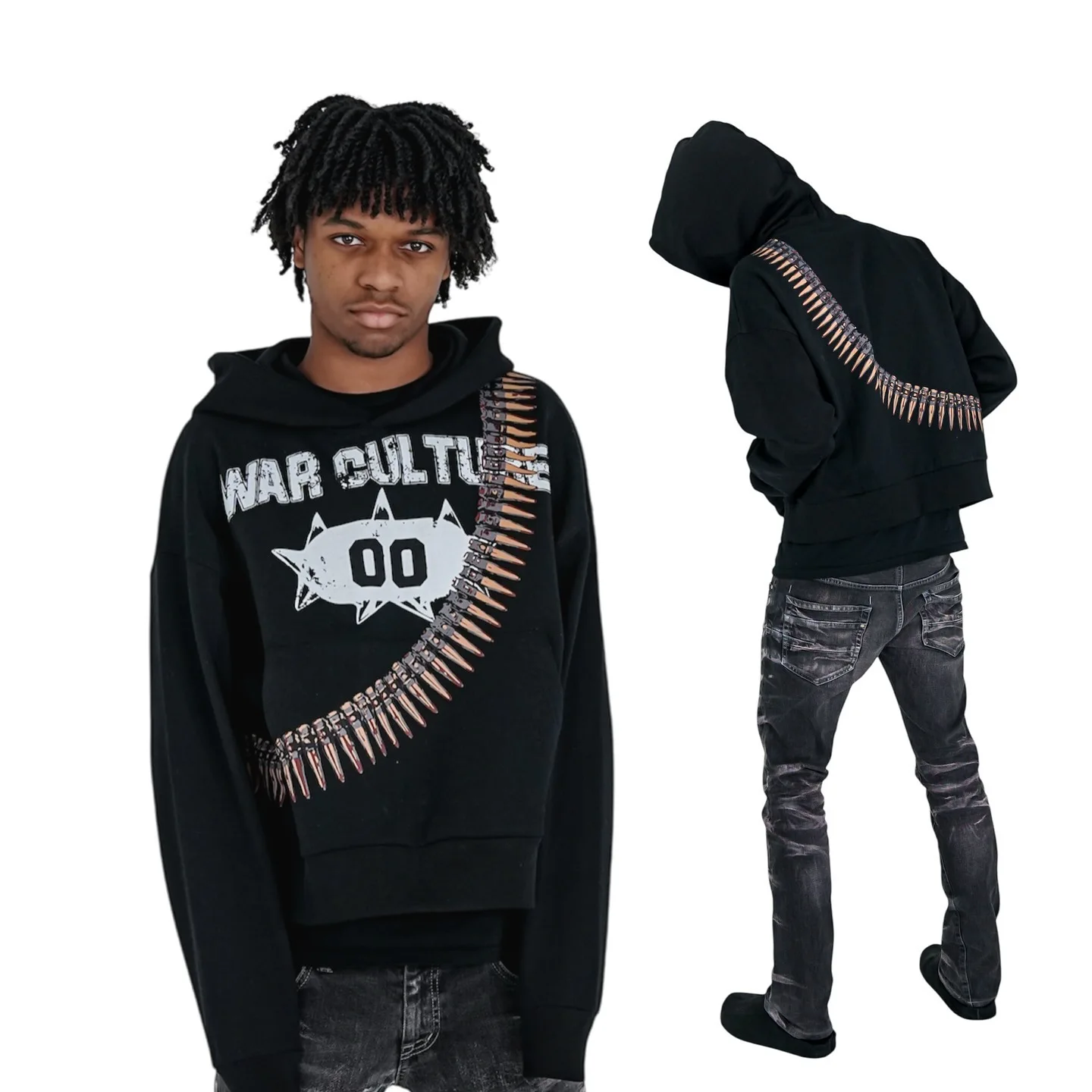 2026 autumn and winter fashion new American ins style printing pattern design hooded sweater street trend warm coat unisex.