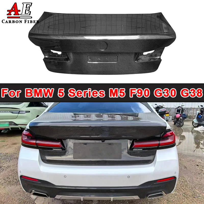 

For BMW 5 Series M5 F90 G30 G38 Carbon Fiber Rear Bumper Guard Cover Trunk Lid Board Decklid Look Plate Panel Body Kit