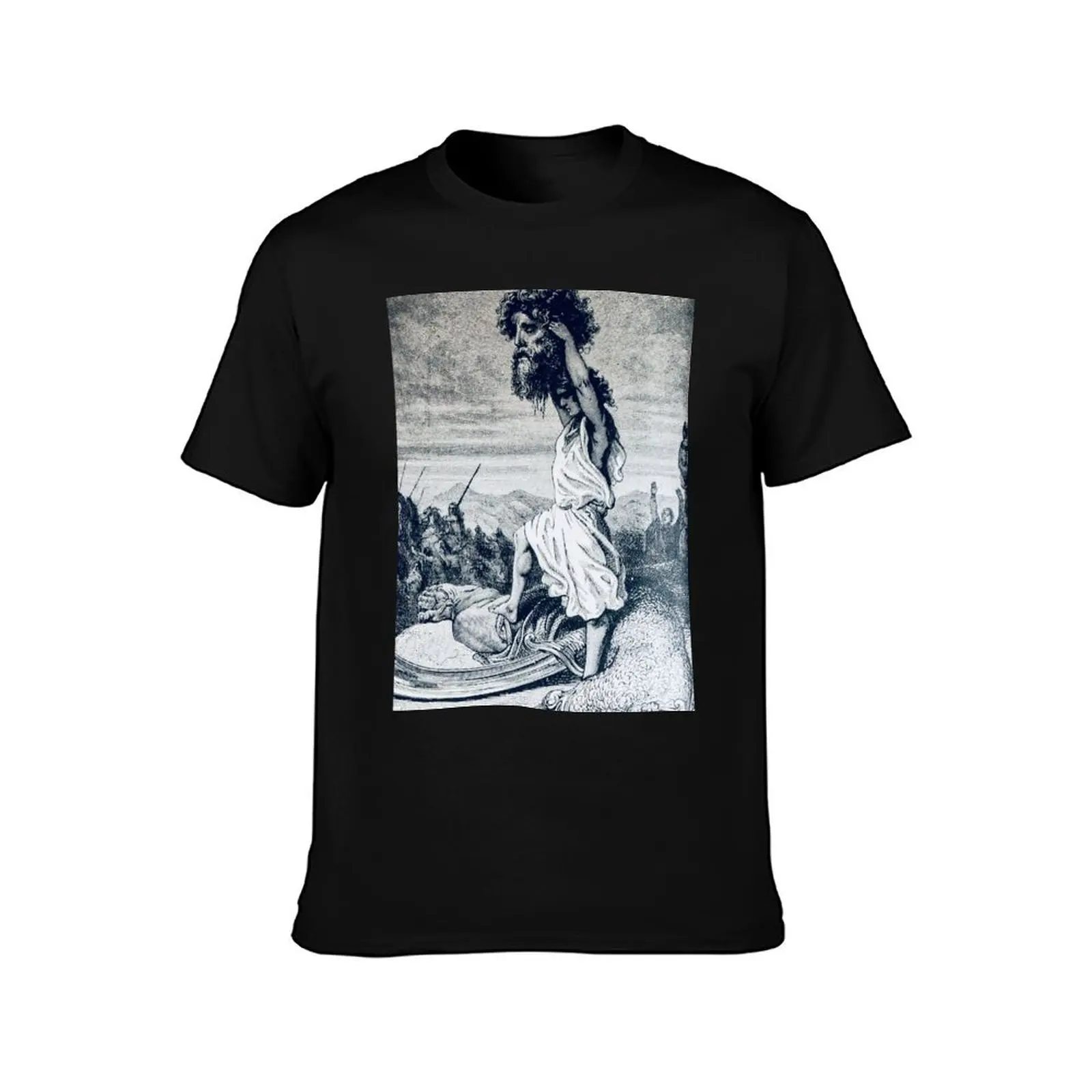 David and Goliath - 1885 Holy Bible Illustration T-Shirt Holiday Lightweight T-Shirt