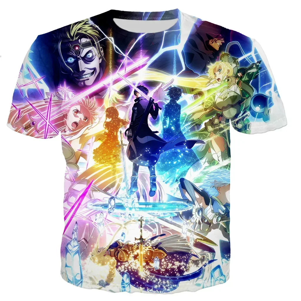 

Men Women Casual Short Sleeve Oversized Fashion Unisex O-neck Top Sword Art Online 3D Printed T Shirts
