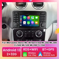 7-inch Car radio for Mercedes Benz ML GL W164 ML350 ML500 GL320 X164 ML280 GL350 GL450 2 Din multimedia video player GPS Carplay